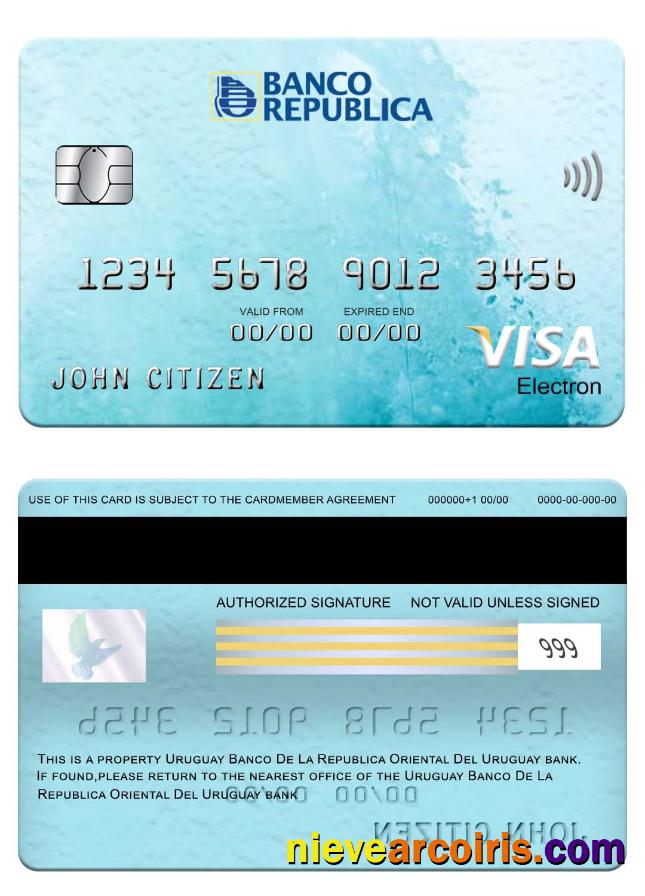 Uruguay Banco De La Republica Oriental Del Uruguay bank visa electron card